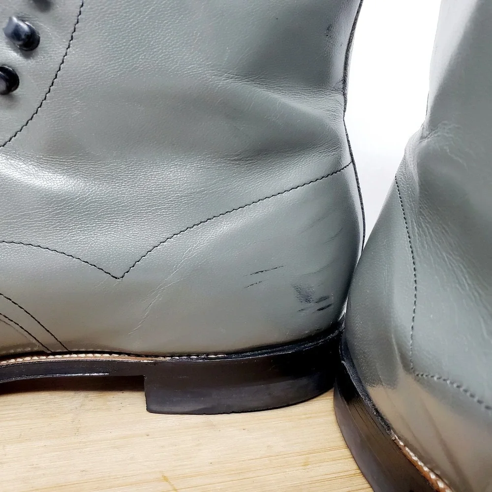 Stacy Adams Madison Boots Mens 11 E Grey Leather Cap‎ Toe Dress Ankle Shoes